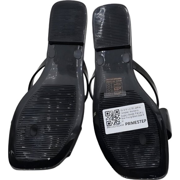 Jeffrey Campbell Sugary Jelly Bow Thong Sandals Black Slip-On 8M - Picture 6 of 6